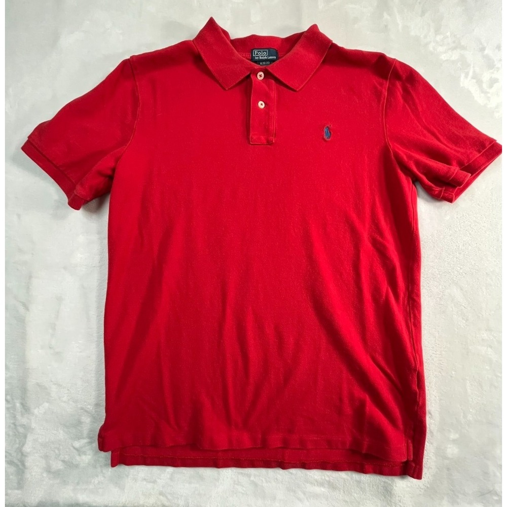 POLO Ralph Lauren Boys XL 18-20 Polo Shirt Red Pique‎ Cotton